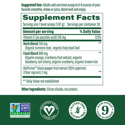 MegaFood Daily Turmeric Nutrient Booster Powder | Vegan Turmeric Supplement