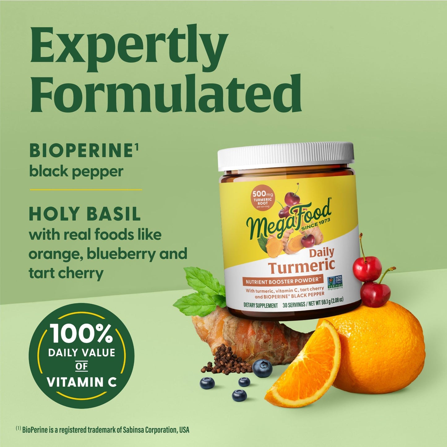MegaFood Daily Turmeric Nutrient Booster Powder | Vegan Turmeric Supplement
