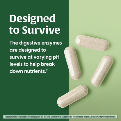 MegaFood Dual-Action Digestive Enzymes for Women & Men | Vegan & Gluten Free | 60 Capsules