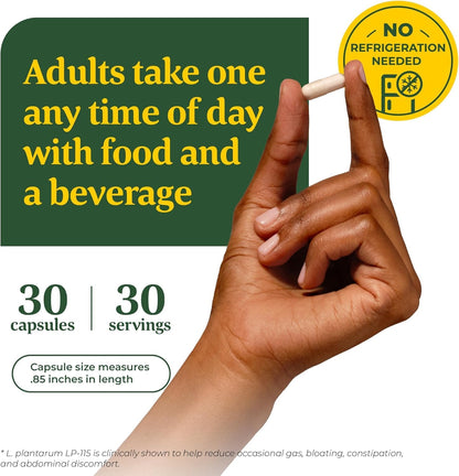 MegaFood Digestive Probiotic – 12 Strains, 30B CFU, 30 Vegetarian Capsules