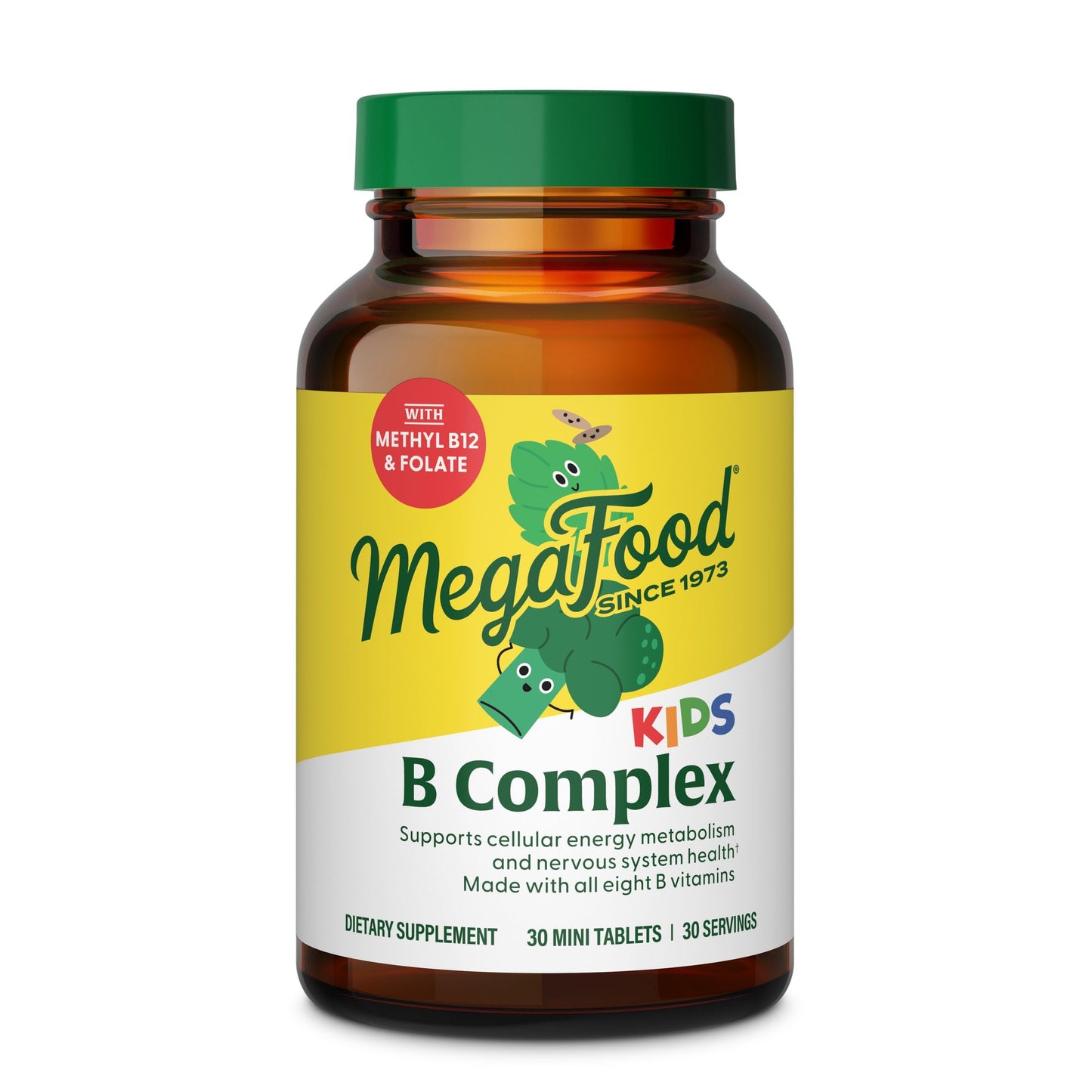 MegaFood Kids B Complex - B Vitamins for Energy | 30 Mini Tablets | Vegetarian & Gluten Free