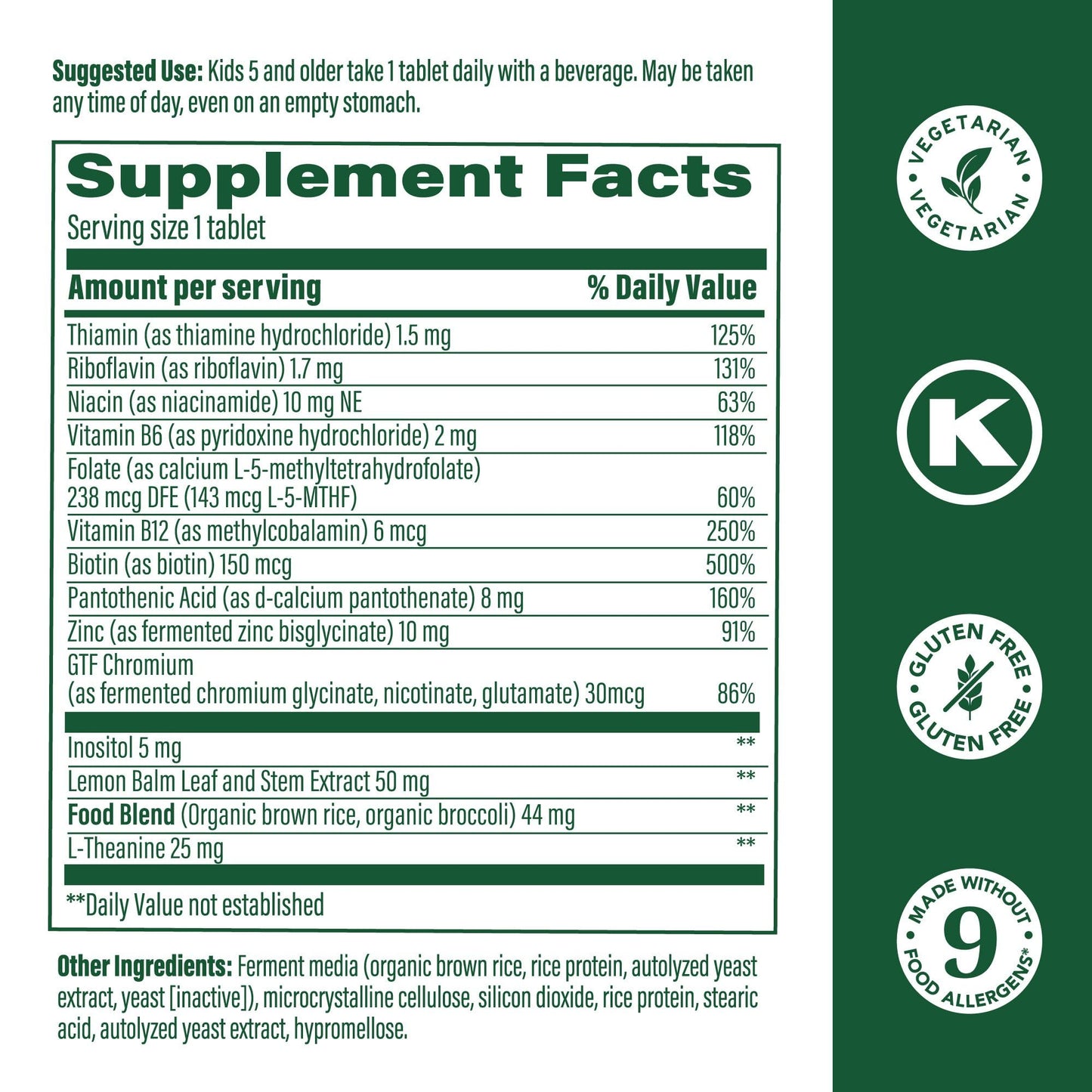 MegaFood Kids B Complex - B Vitamins for Energy | 30 Mini Tablets | Vegetarian & Gluten Free