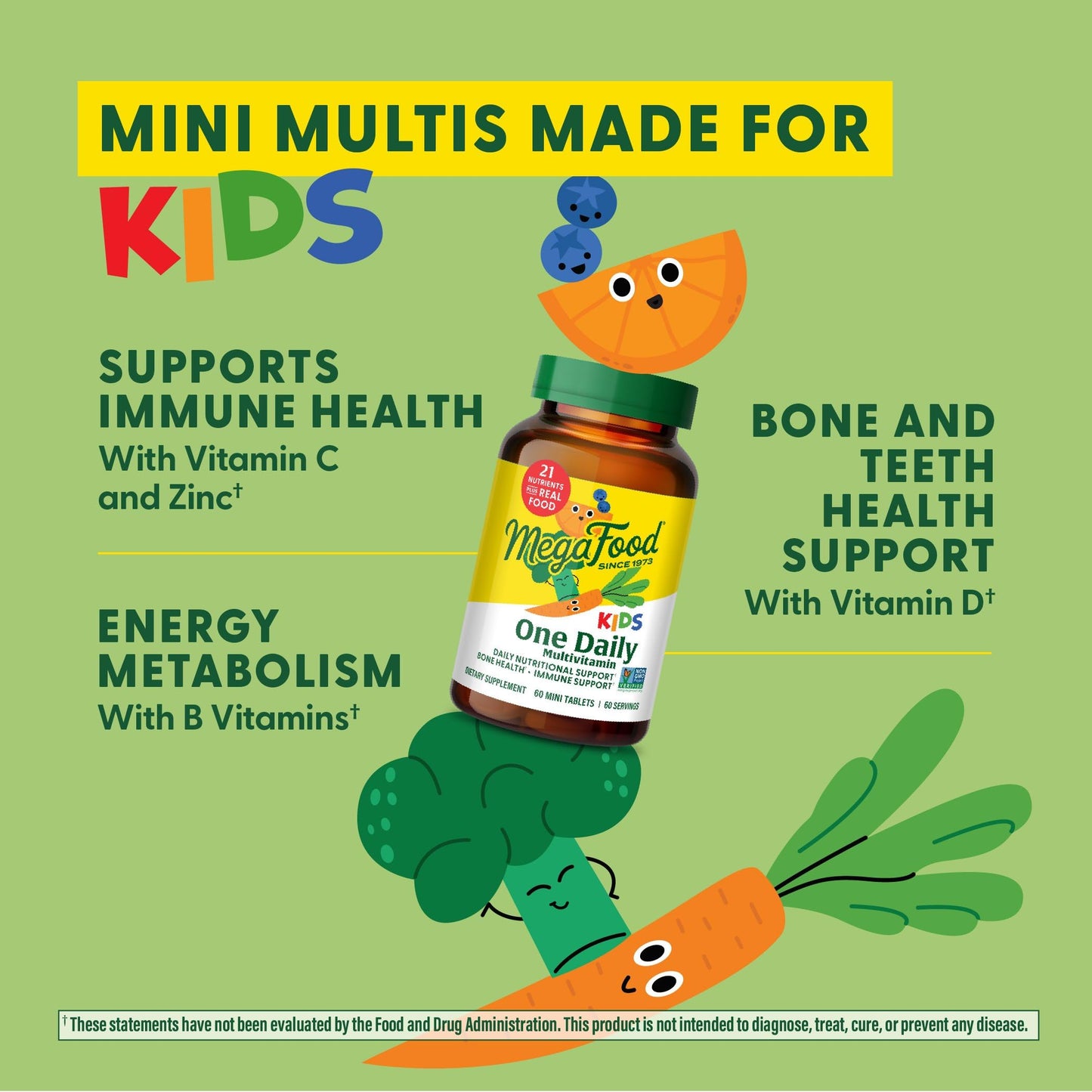 MegaFood Kids One Daily Multivitamin – 30 Servings | Vegetarian, Gluten Free, Non-GMO