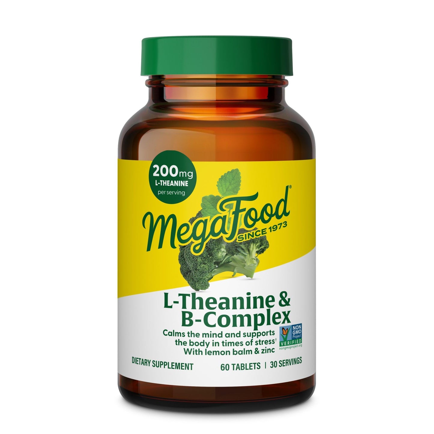 MegaFood L-Theanine & Vitamin B Complex – 200 mg, 60 Tablets