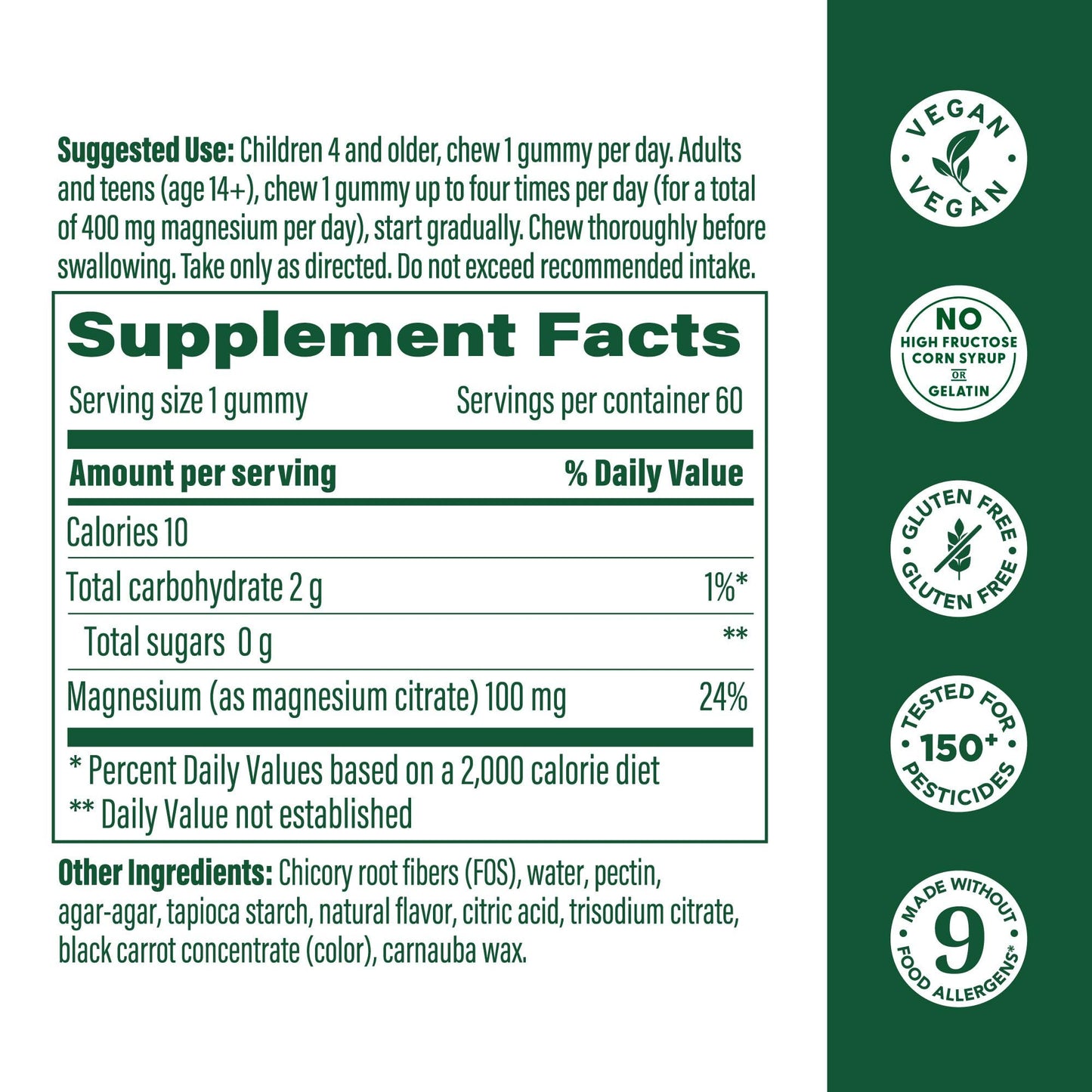 MegaFood Magnesium Citrate Gummies – High Absorption Magnesium (60 Vegan Gummies)