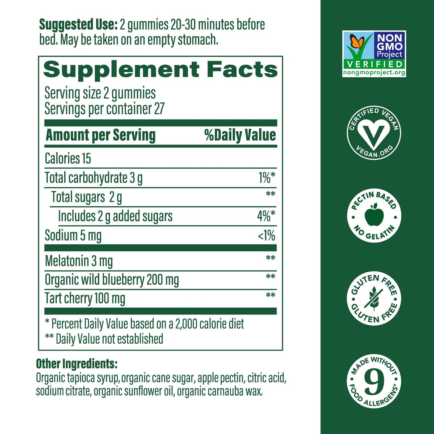 MegaFood Melatonin Gummies – 3mg per Serving, 54 Count (27 Servings) – Berry Flavor, Vegan, Non-GMO, Gluten-Free