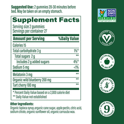 MegaFood Melatonin Gummies – 3mg per Serving, 54 Count (27 Servings) – Berry Flavor, Vegan, Non-GMO, Gluten-Free