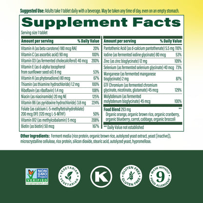 MegaFood Men 55+ One Daily Multivitamin with Methylated B12 – D3, C & Zinc | Vegetarian, 90 Tablets