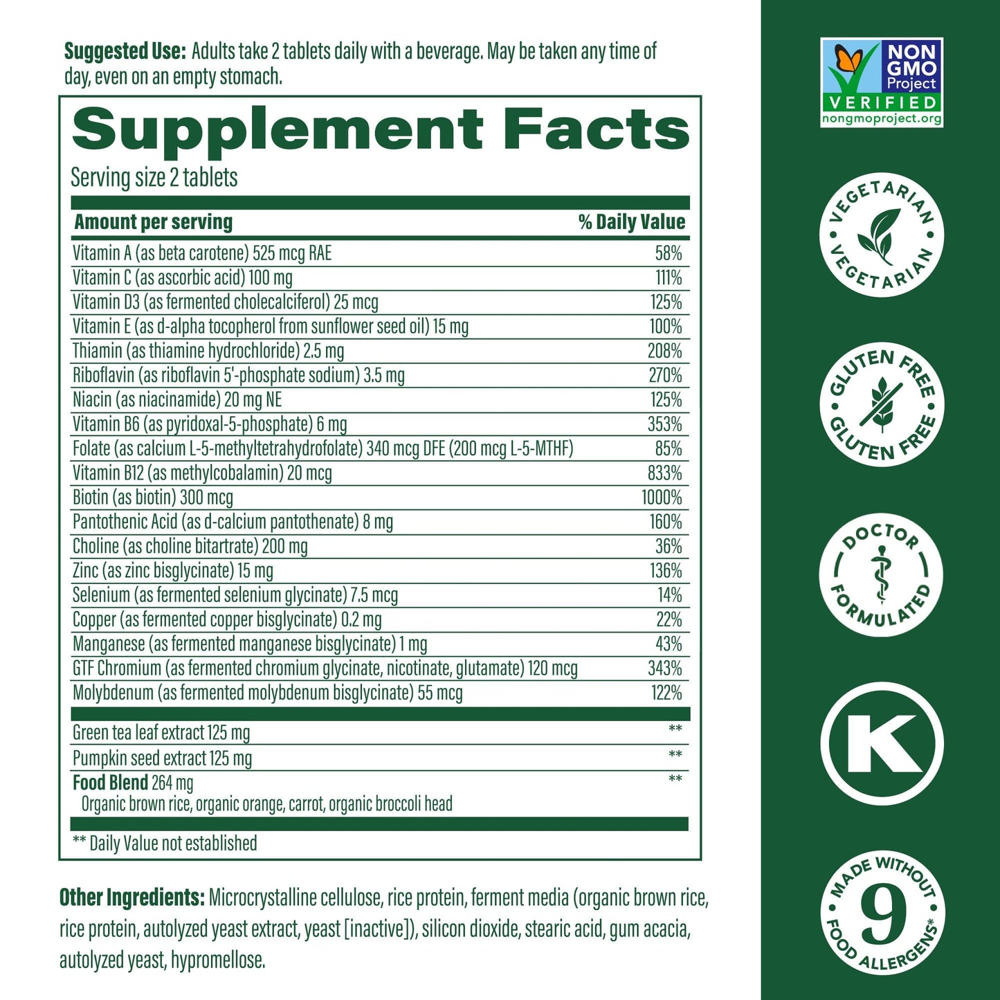 MegaFood Men's 55+ Advanced Multivitamin – Doctor-Formulated | Brain Health & Immune Support | 60 Tabs (30 Servings)