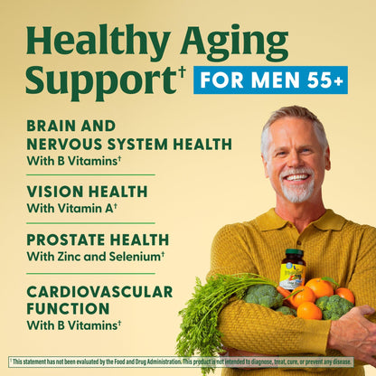 MegaFood Men's 55+ One Daily Multivitamin – Immune & Energy Support (Vegetarian)