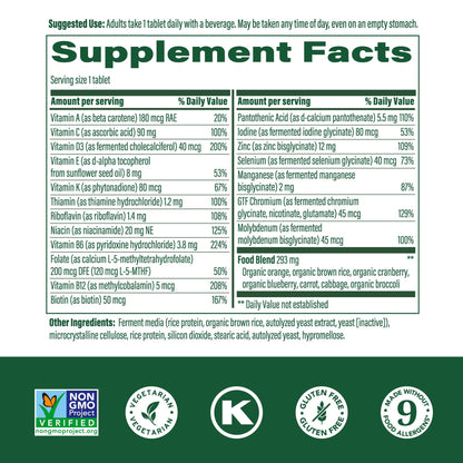 MegaFood Men 55+ One Daily Multivitamin with Methylated B12 – D3, C & Zinc | Vegetarian, 90 Tablets