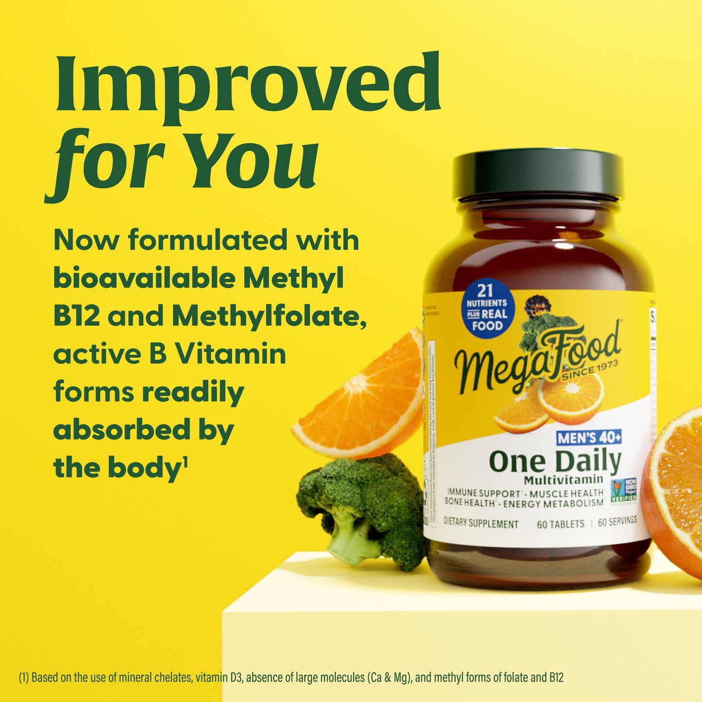 MegaFood Multivitamin for Men 40+ | One Daily with B12, D3, Zinc