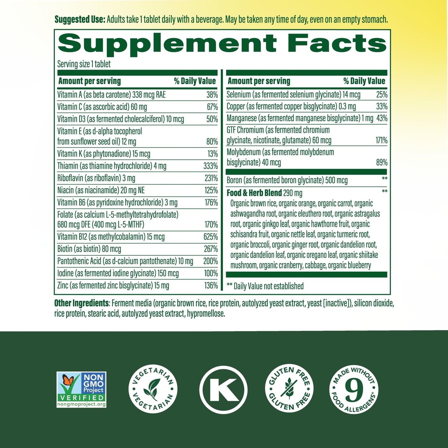 MegaFood Multivitamin for Men 40+ — One Daily, 90 Vegetarian Tablets