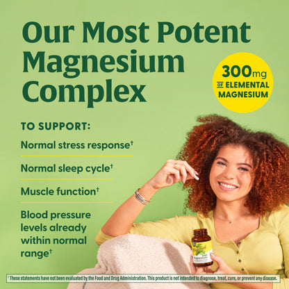 MegaFood Magnesium Glycinate, Citrate & Malate 300mg – Triple Magnesium Complex (60 Caps)