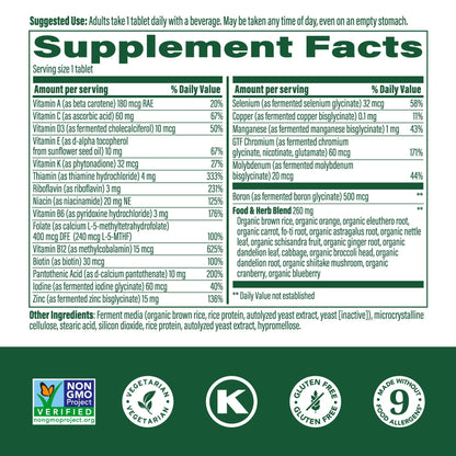 MegaFood One Daily Men's Multivitamins - Multivitamin for Men with Vitamin C, D3 & B12 - Immune Support, Energy Metabolism, Muscle Health - Vegetarian & Gluten Free - 30 Tablets