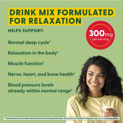 MegaFood Relax + Calm Magnesium Powder – Glycinate, Citrate & Malate, Raspberry Lemonade, 50 Servings
