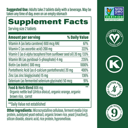 MegaFood Skin, Nails & Hair 2 – Vegan Multivitamin for Women & Men | 60 Tabs