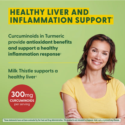 MegaFood Turmeric Curcumin Supplement for Liver Support - 300 mg Curcuminoids per Serving - Vegan, Gluten Free, Non-GMO - 60 Tablets