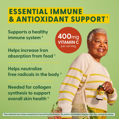 MegaFood Ultra C 400 mg – Vegan Immune Support with Real Food (Gluten-Free, Kosher) – 60 Tablets