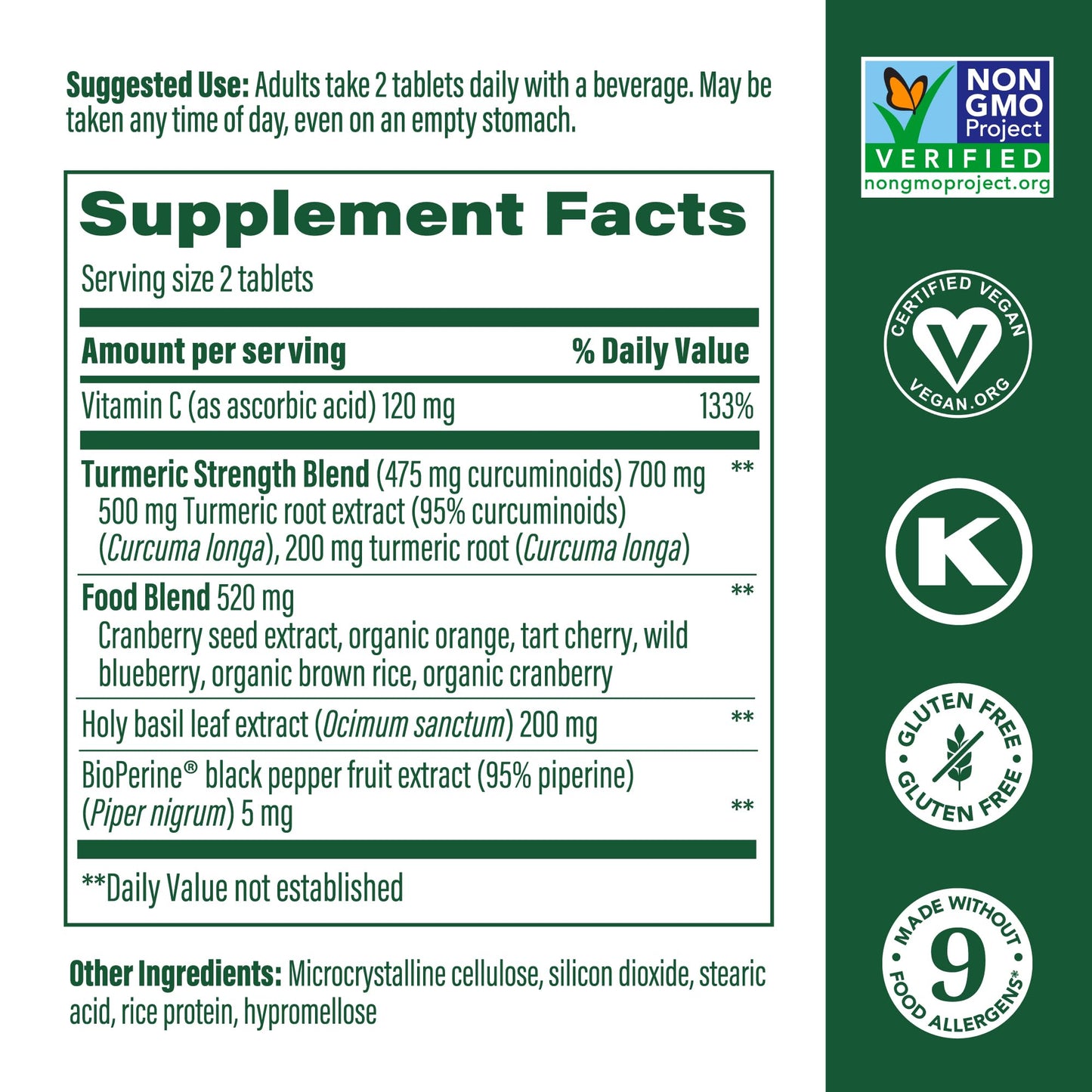 MegaFood Whole Body Turmeric Curcumin Supplement – 475 mg Curcuminoids, BioPerine, 60 Tablets