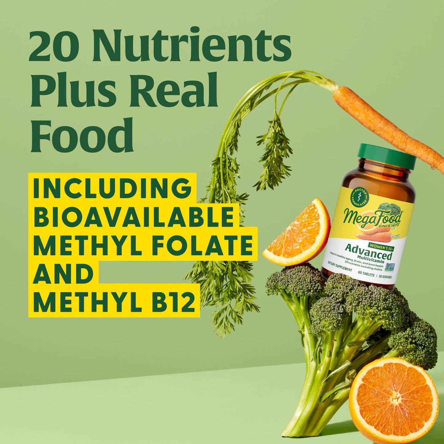 MegaFood Women's 55+ Advanced Multivitamin – Doctor-Formulated, Vegetarian