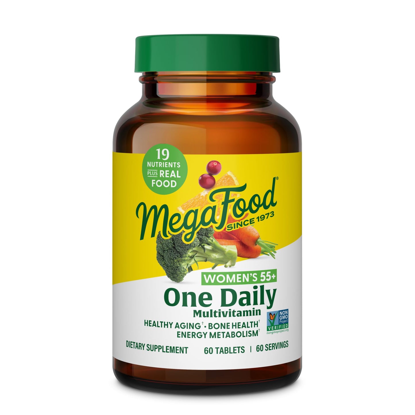 MegaFood Women's 55+ One Daily Multivitamin – Real Food Formula with Vitamins A, C, D3 & E | 60 Tabs