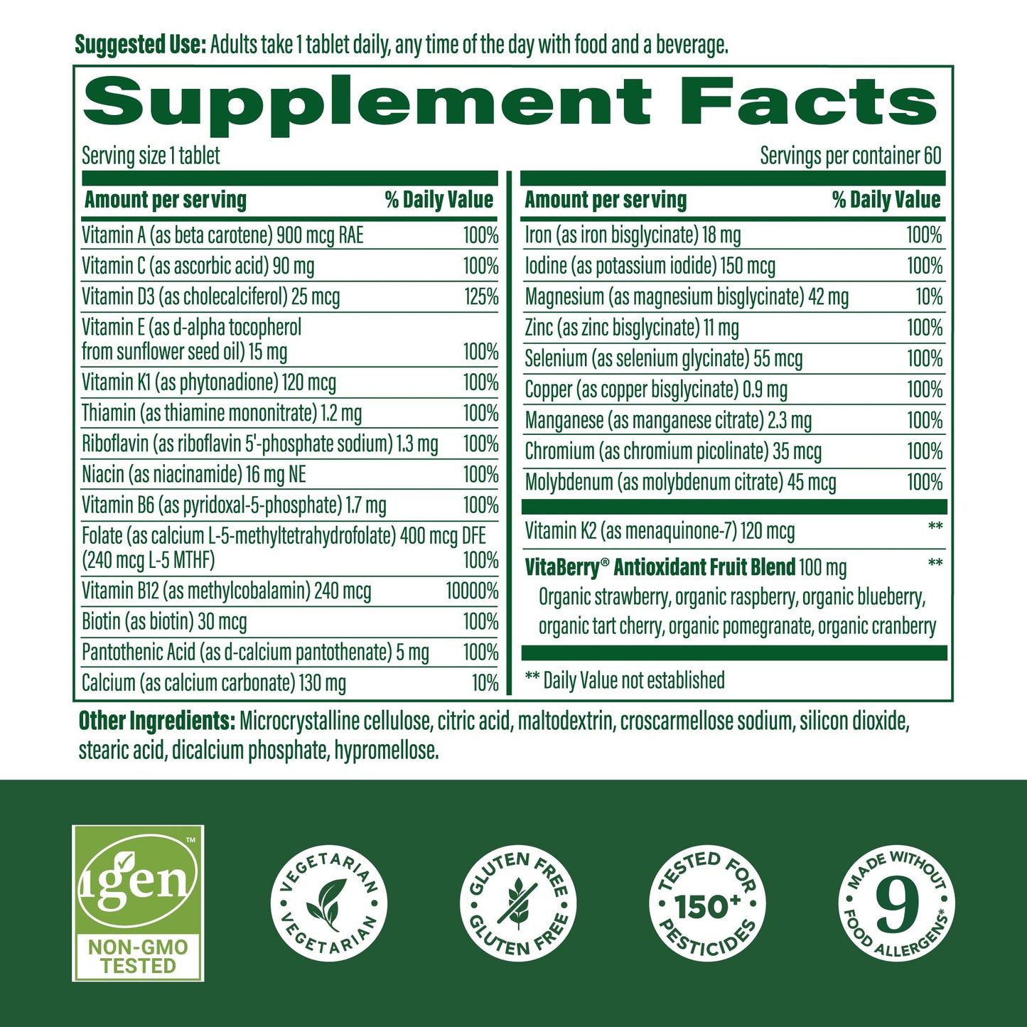 MegaFood Whole Body Methylated Multivitamin for Women – 60 Tablets, Immune & Energy Support