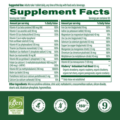 MegaFood Whole Body Methylated Multivitamin for Women – 60 Tablets, Immune & Energy Support
