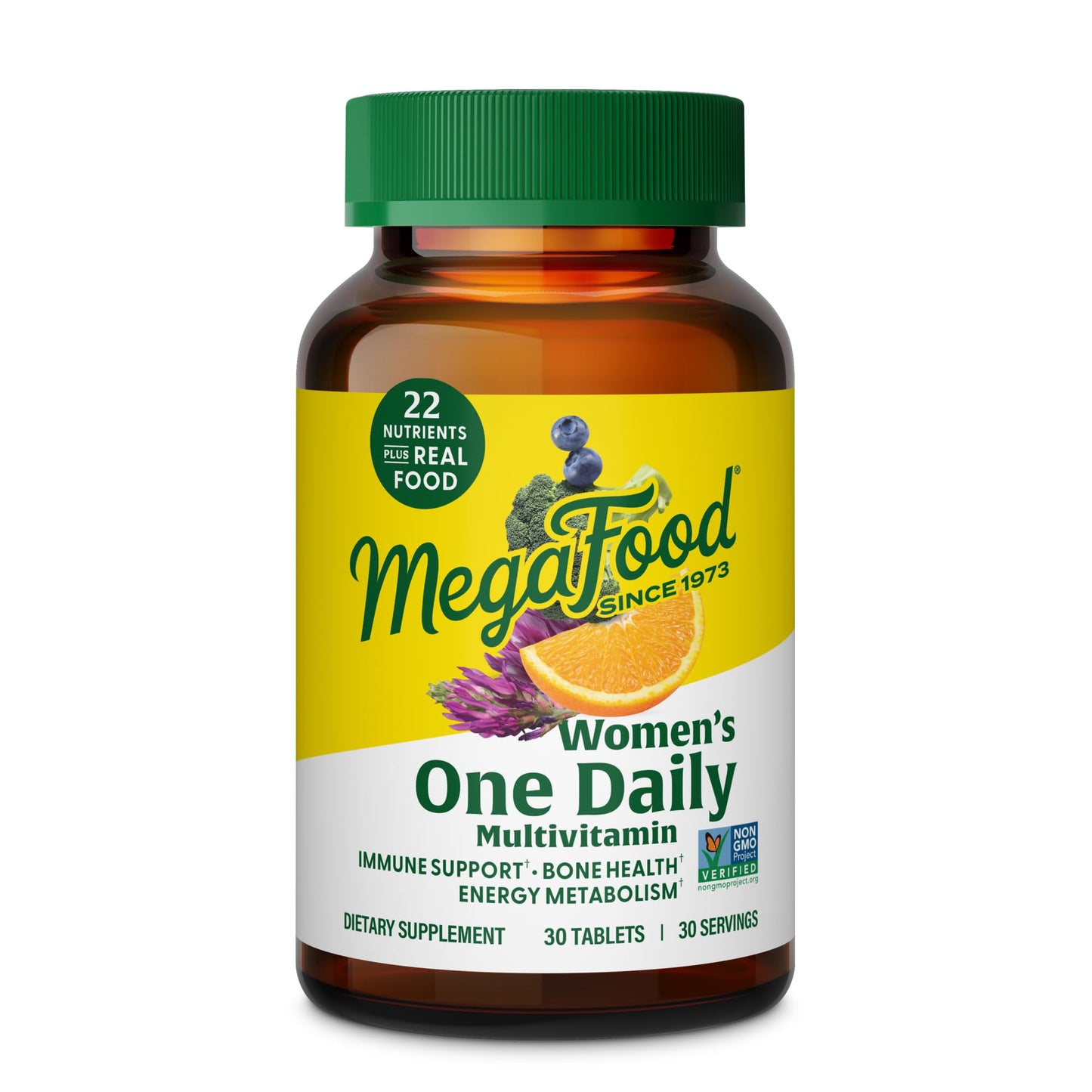 MegaFood Women's Multivitamin One Daily – Multivitamin for Women with Vitamin C, D, Iron and B Vitamins | Bone Health and Immune Support