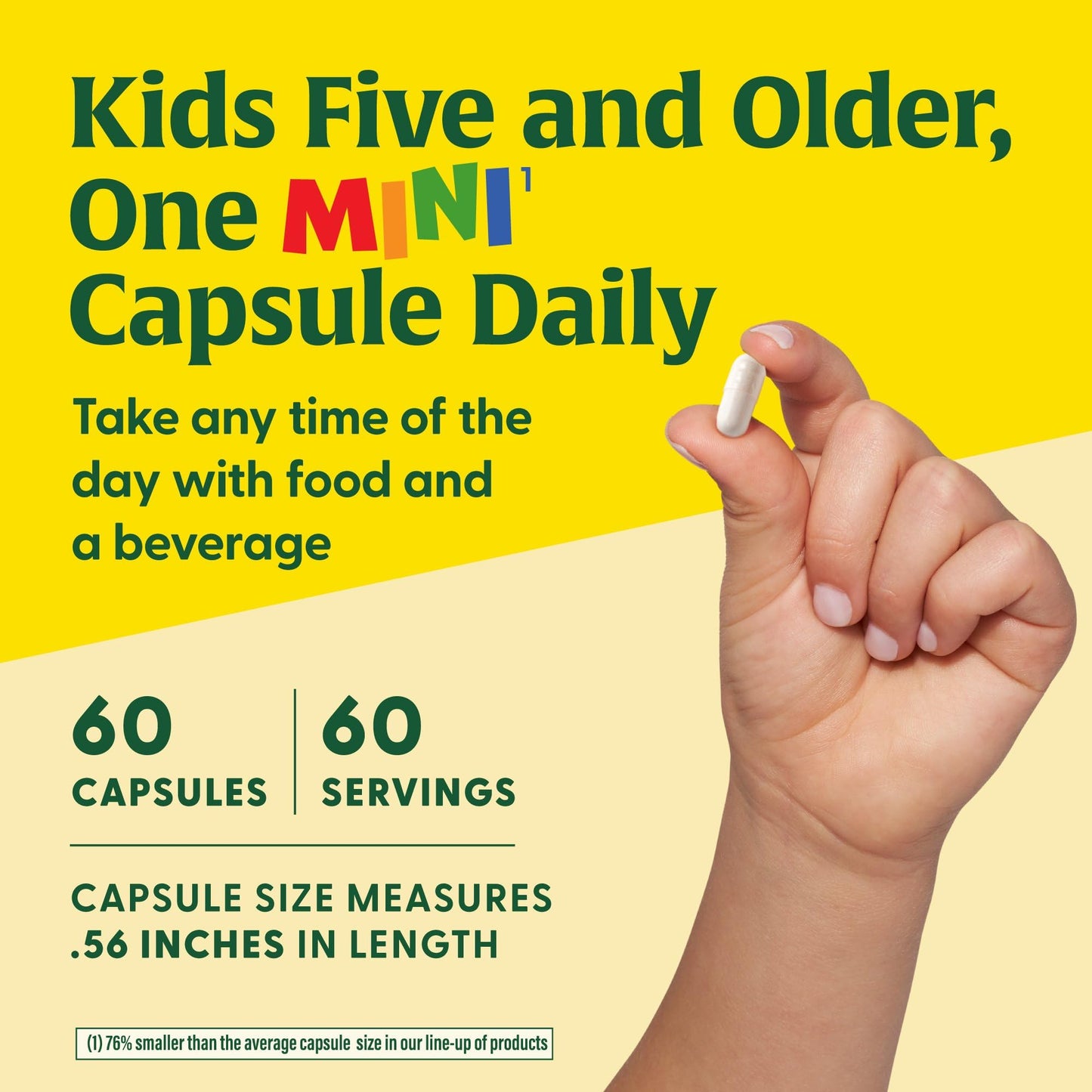 MegaFood MegaFlora Kids Probiotics - 5B CFU, Non-GMO, 60 Mini Capsules
