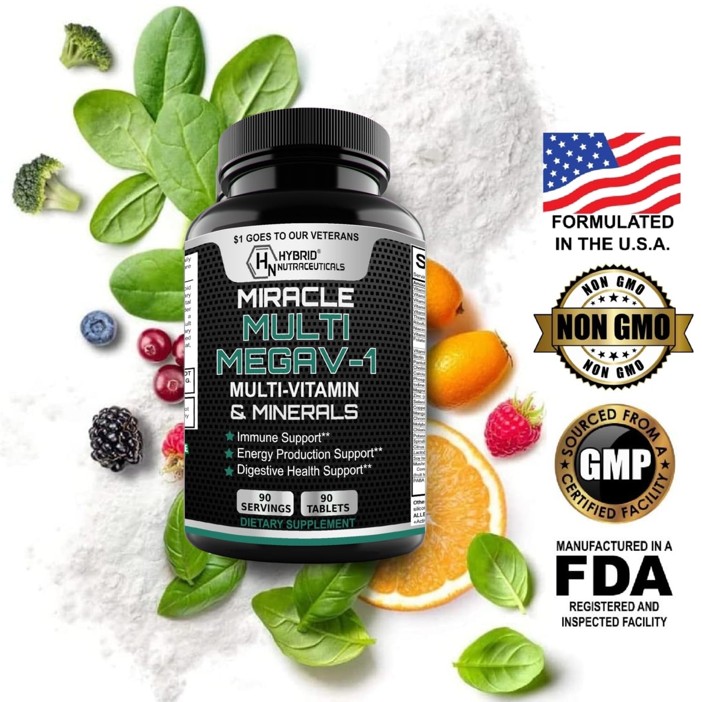 MEGAV-1 Multi-Vitamin, Superfood & Minerals – Immune Support (90 Tablets)