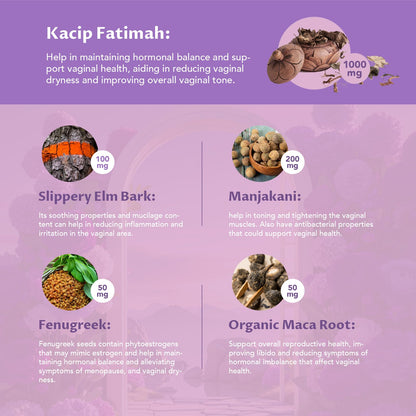 MEGNETA Vaginal Tightening Capsules – Kacip Fatimah, Manjakani & Slippery Elm | 60 Vegan Capsules