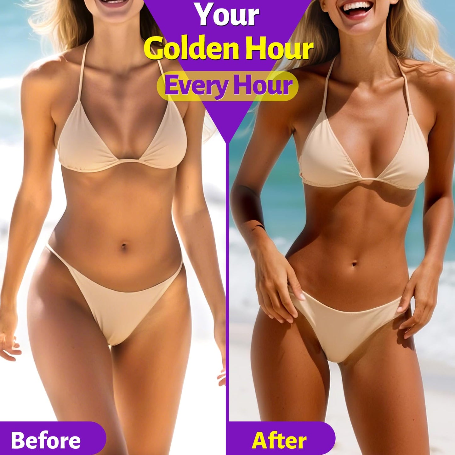 MEGNETA Tanning Gummies for Women & Men - Self Tanner Supplement (Purple)