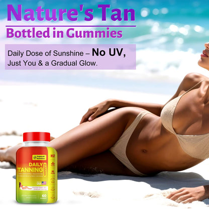 MEGNETA Tanning Gummies for Women & Men - Self Tanner Supplement (Purple)