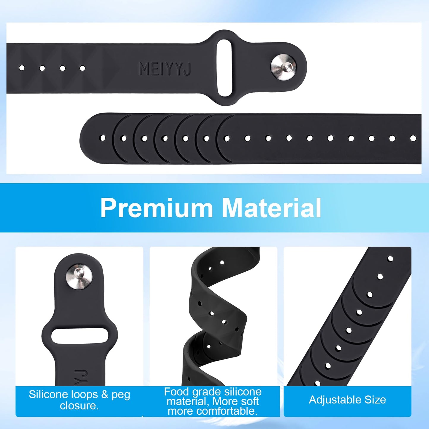 MEIYYJ Motion Sickness Bands – Sea Wristbands for Travel (1 Pair Black + 1 Pair Blue)