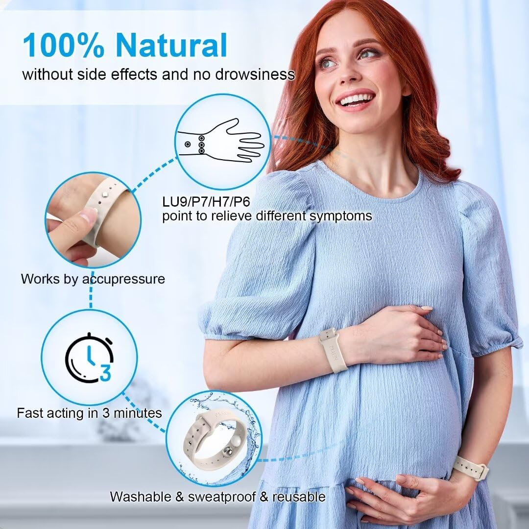 MEIYYJ Morning Sickness Relief Wristbands – Adjustable Nausea Bands for Travel