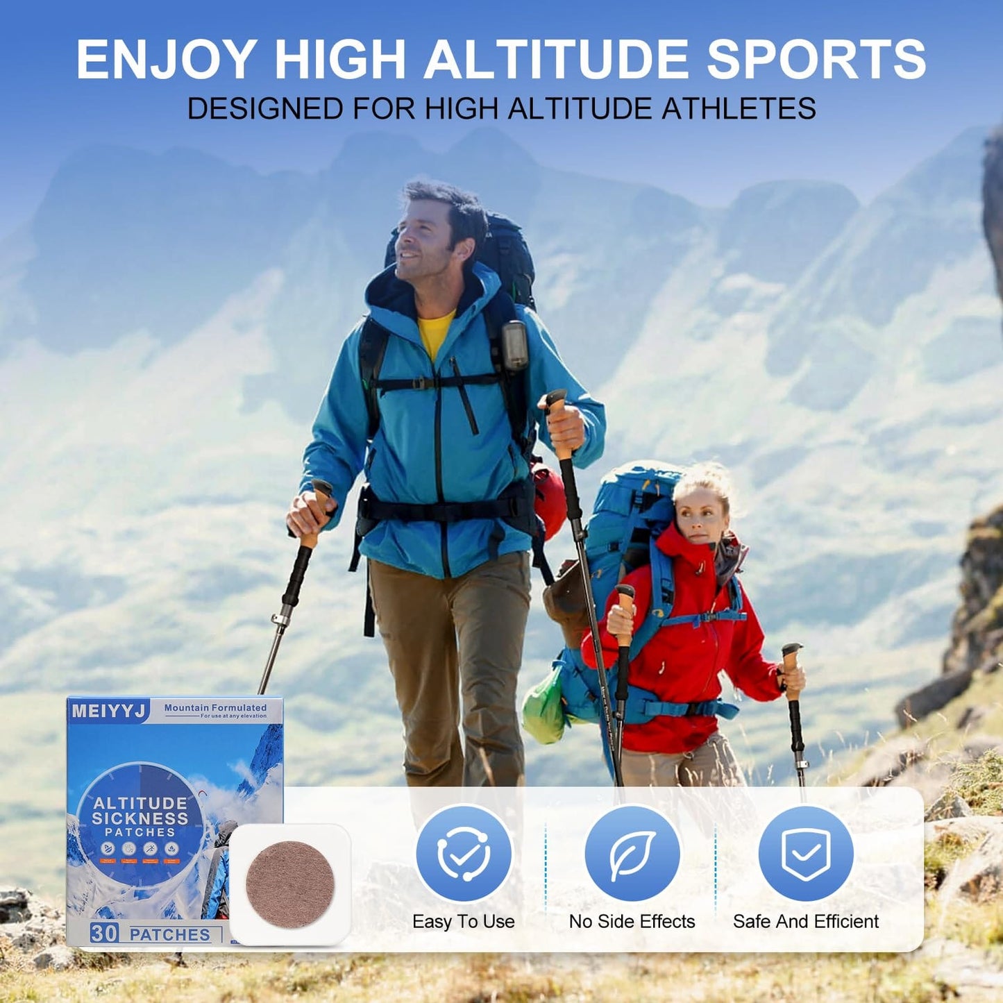 MEIYYJ Altitude Sickness Prevention Patches – 50-Pack for High-Altitude Comfort