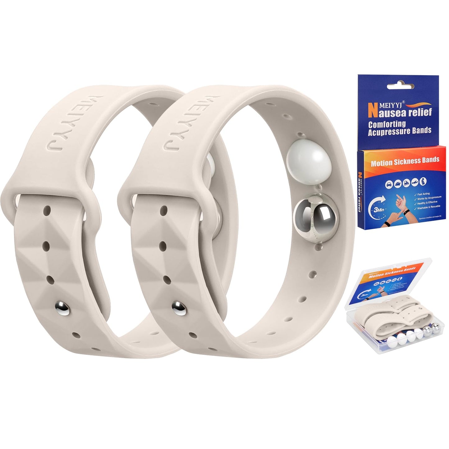 MEIYYJ Morning Sickness Relief Wristbands – Adjustable Nausea Bands for Travel