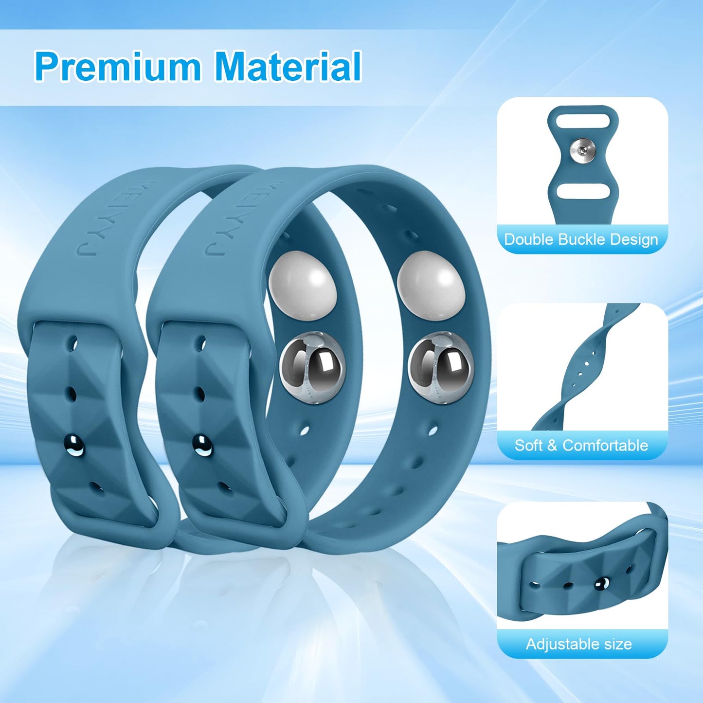 MEIYYJ Motion Sickness Bands – Travel Wristbands for Adults & Kids (Blue)