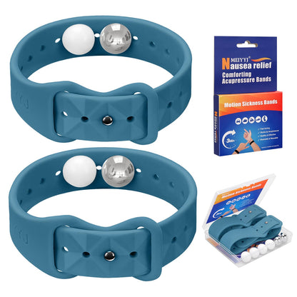 MEIYYJ Motion Sickness Bands – Travel Wristbands for Adults & Kids (Blue)