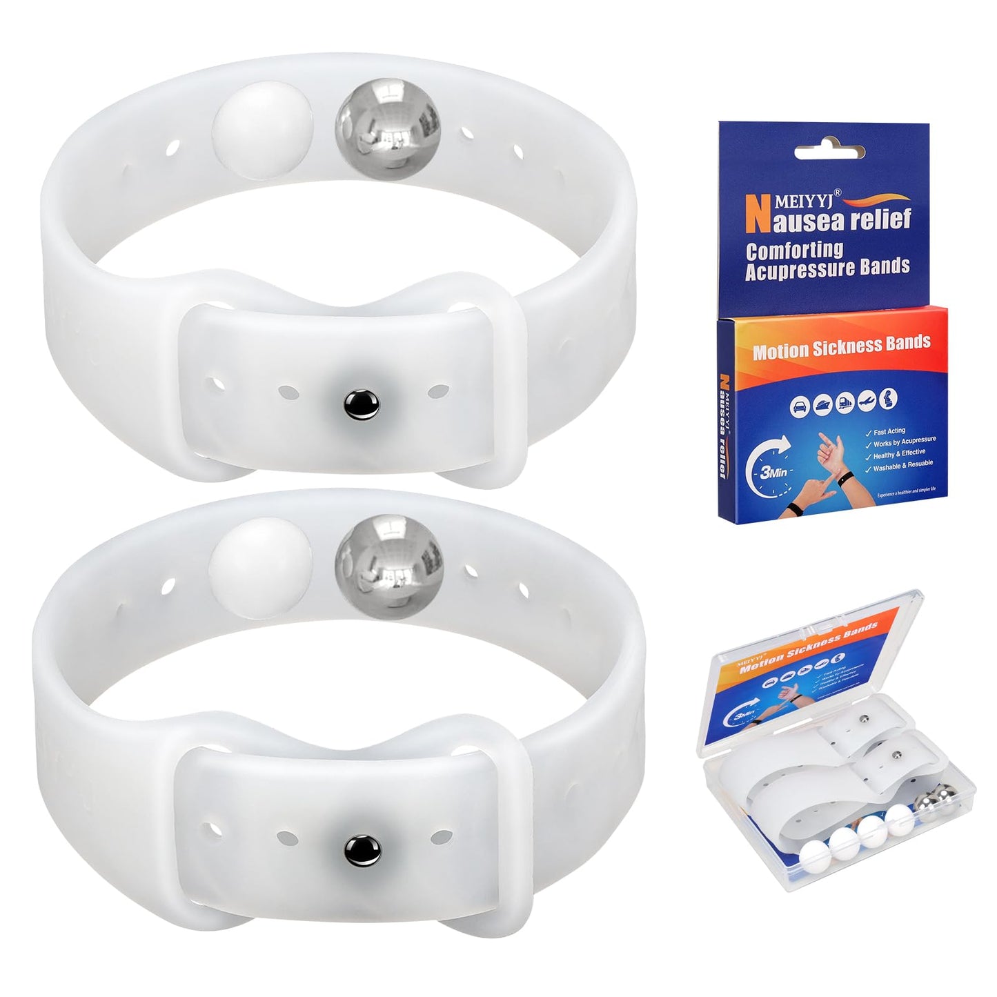 MEIYYJ Motion Sickness Bands | Sea Wristbands for Travel, Pregnancy, and Family