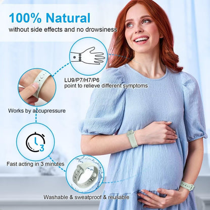 MEIYYJ Morning Sickness Relief Wristbands – Drug-Free Travel Nausea Bands (Green)