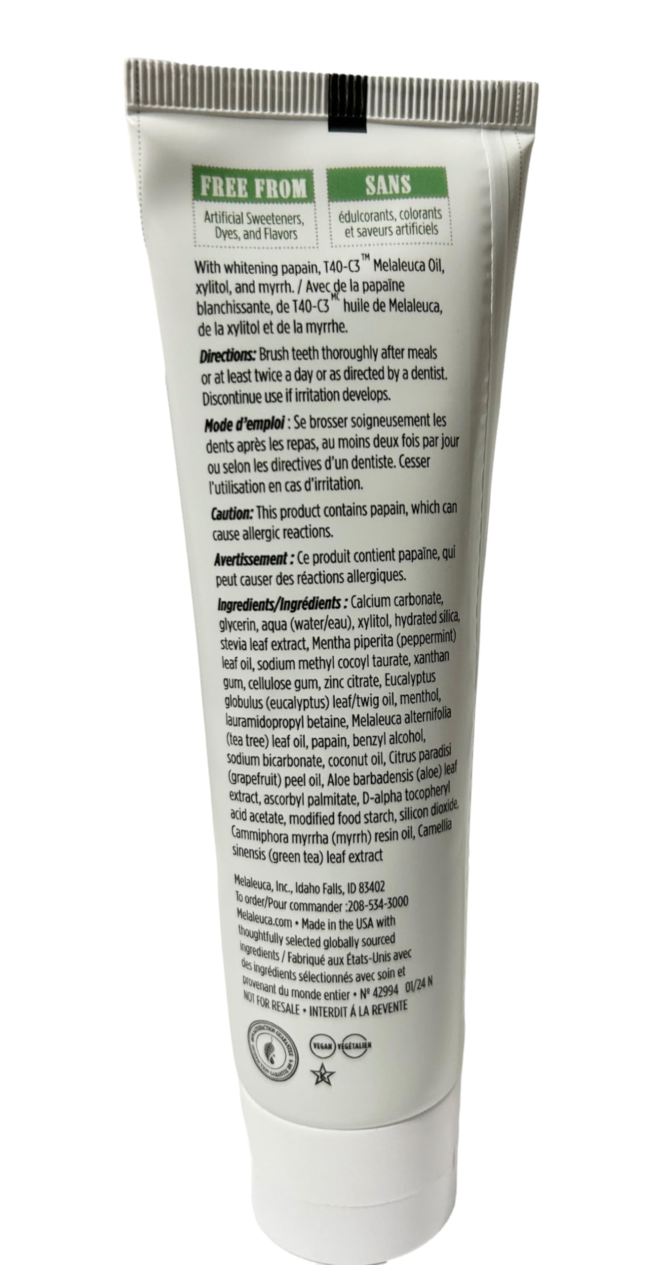 Melaleuca Whitening Tooth Polish Paste with Fluoride for Sensitive Teeth – 3.3oz – Clean Mint