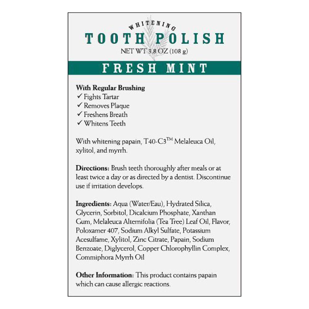 Melaleuca Whitening Tooth Polish Paste Fluoride-Free 3.8oz – Fresh Mint
