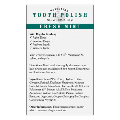 Melaleuca Whitening Tooth Polish Paste Fluoride-Free 3.8oz – Fresh Mint
