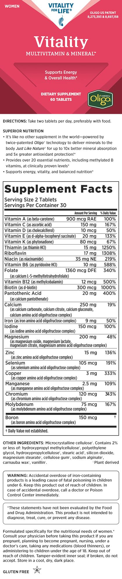 Melaleuca Multivitamin & Mineral for Women | Oligo-Powered 60 Tablets