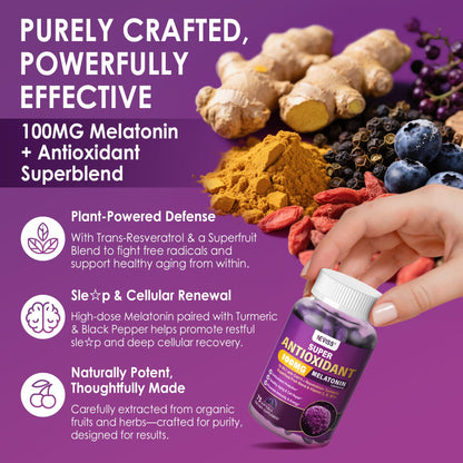 Melatonin 100mg Liposomal – Antioxidant & Cognitive Health, 75 Softgels