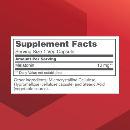 Melatonin Extra Strength 10 mg - Sleep Support for Adults - Kosher & Non-GMO - 100 Veg Caps