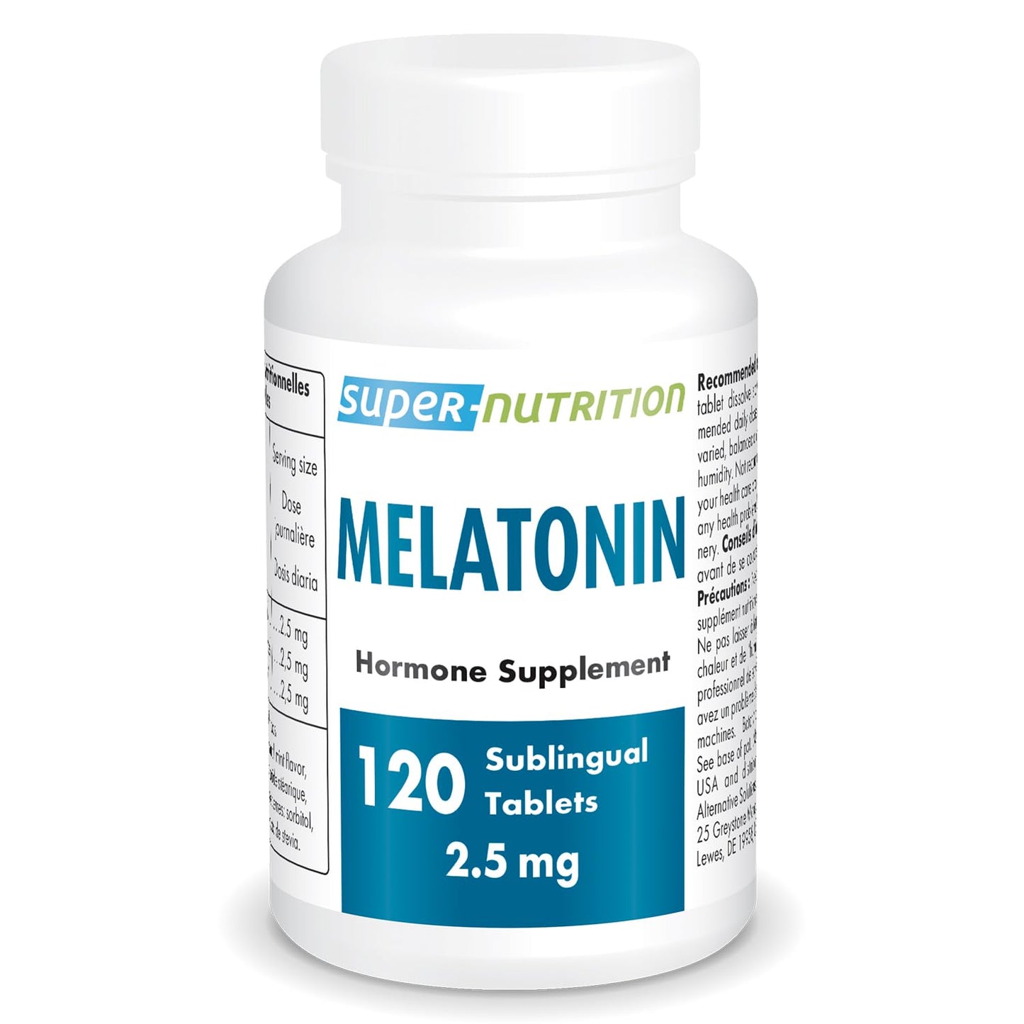 Supersmart Melatonin 2.5mg Ultra Fast Acting – Sublingual Mint | Non-GMO, Gluten Free, Vegan | 60 Tablets