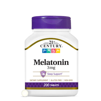 21st Century Melatonin 3 mg Tablets, 200 Count | Sleep Support